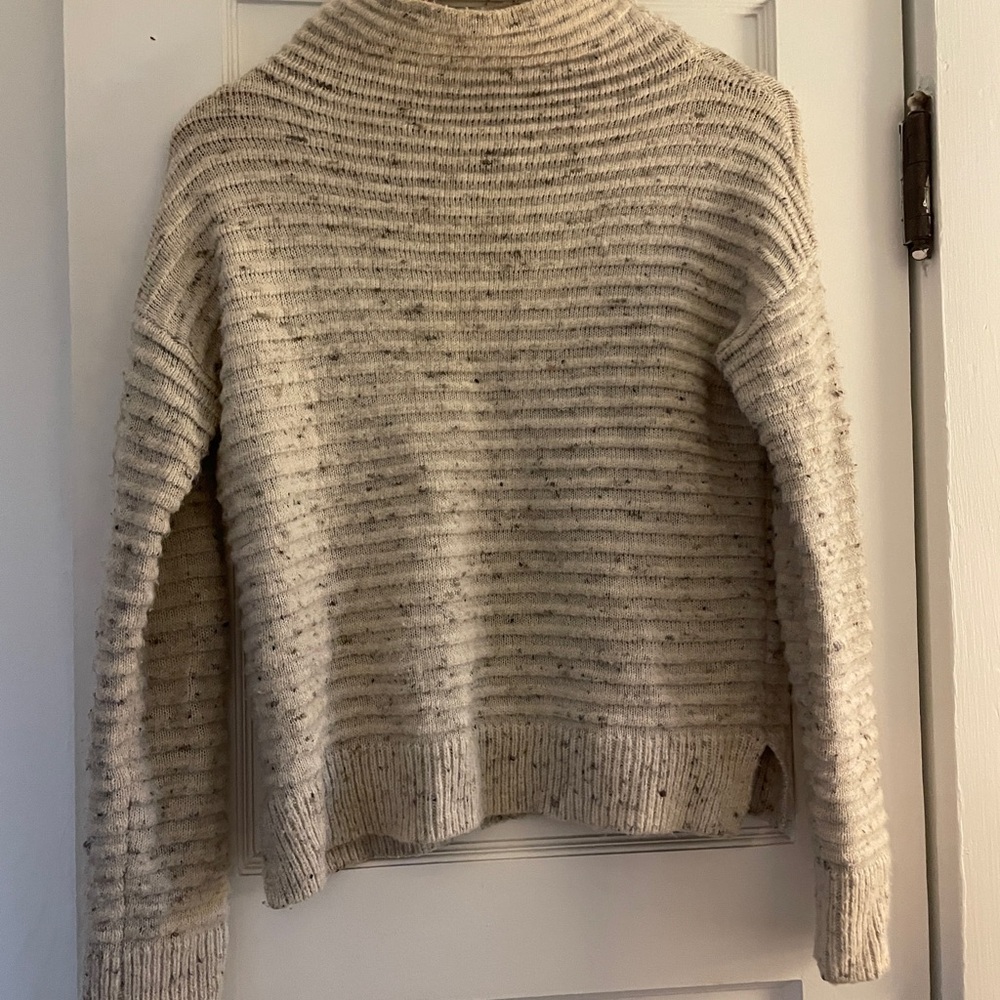 Madewell Cream Ribbed Turtleneck Sweater
